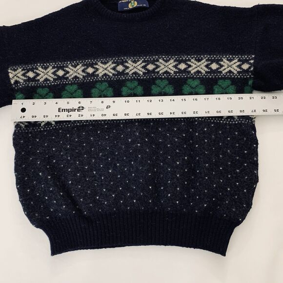 Blarney Castle Designs Sweater XL Knit Irish Wool Four Leaf Clover Lucky Ireland - Picture 8 of 11